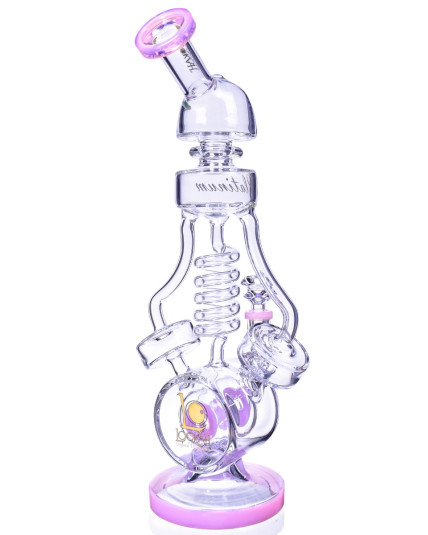 Lookah® - 15" Double Barrel Recycler UFO Bong - Pink