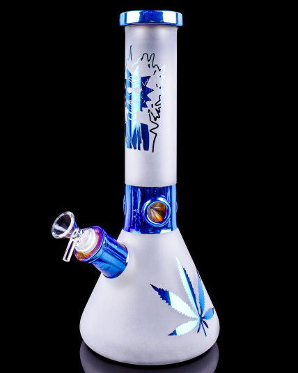 Space Cruiser - 13" Rick & Morty Blue Iridescent Beaker Bong