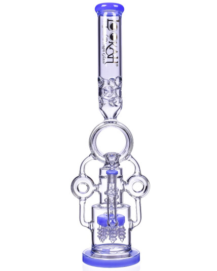SMOKENATOR - LOOKAH PLATINUM DESIGN SERIES BONG - 20" PLATINUM DONUT RECYCLER BONG WITH SPIRAL PERCS