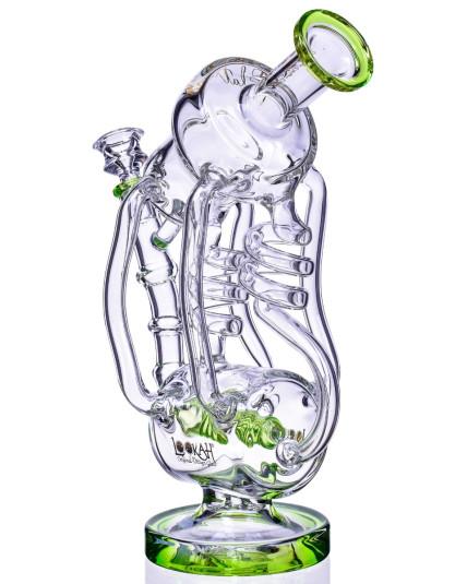 Her Majesty's - Lookah® - 11" Inline to Dual Coil Perc 4-Arm Recycler Bong