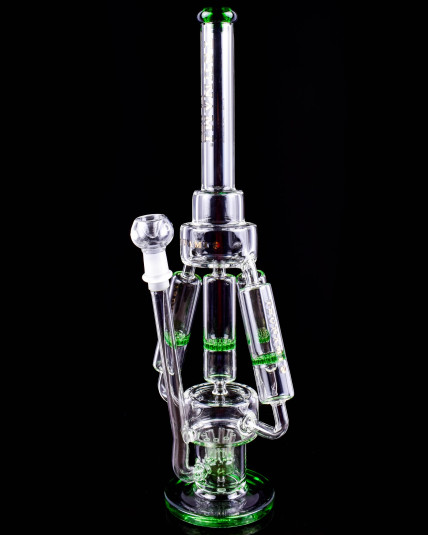 Tsunami Glass - 21" Sprinkler Perc Quad Honeycomb Bong