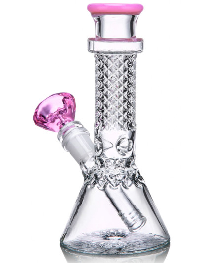 8" Chic Blossom Elegance Beaker Bong - Pink