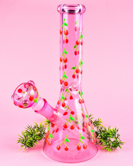 Double Cherry Glow In The Dark Beaker Bong