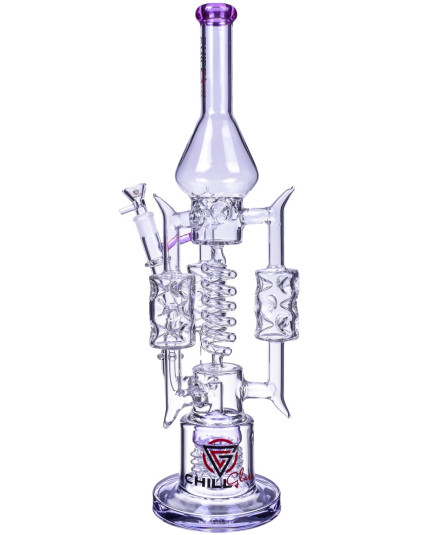 Chill Glass 20" Triple Chamber Bong with Cyclone Perc w/ 14mm Matching Dry Bowl