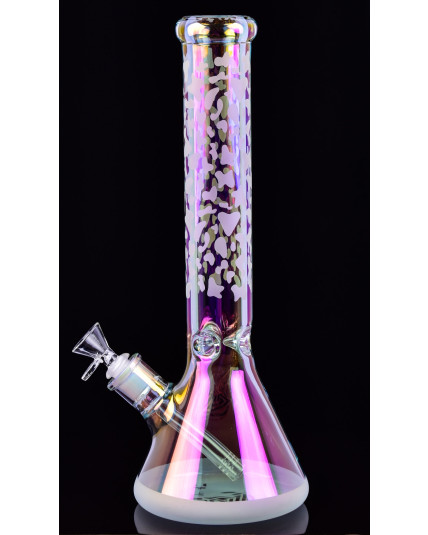 Smoke Chameleon Rainbow Chill Glass 15" Thick Iridescent Beaker Base Bong