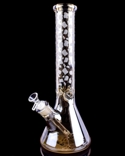 Chill Glass - 15" Designer Thick Beaker Bong - Brass