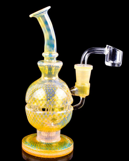 Mother Ship Bubble Trap Swiss Faberge Egg Perc - Amber