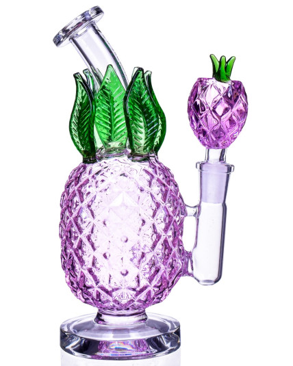 Lucky Charm - 8" Juicy Glass Pineapple Bong - Pink