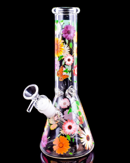 The Flowerbed - 10" Flower Decal Beaker Bong - Daffodil's
