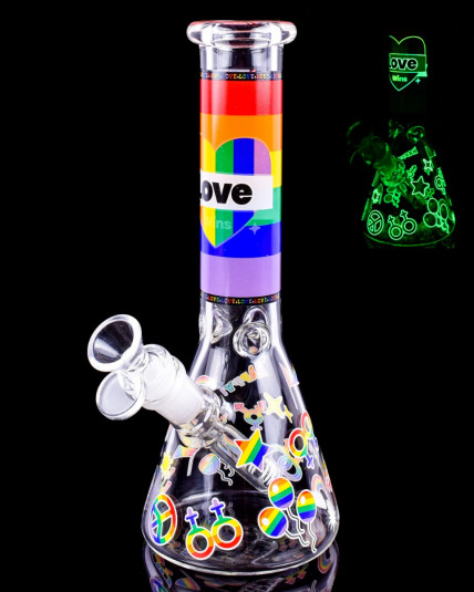 Love Smoke - 10" Beaker Bong - Rainbow