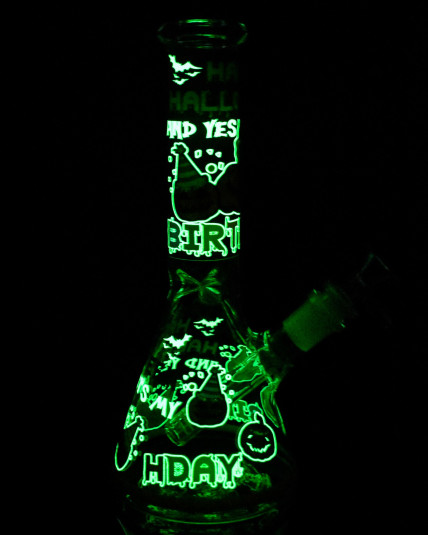 HDay Halloween Glow In The Dark Beaker Bong