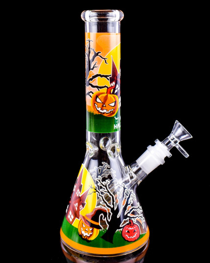 Halloween Colorful Evil Pumpkin Glow In The Dark Beaker Bong