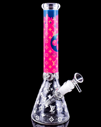 Luxury Louis Fashion Bong - Thick Beaker Bong - Pink