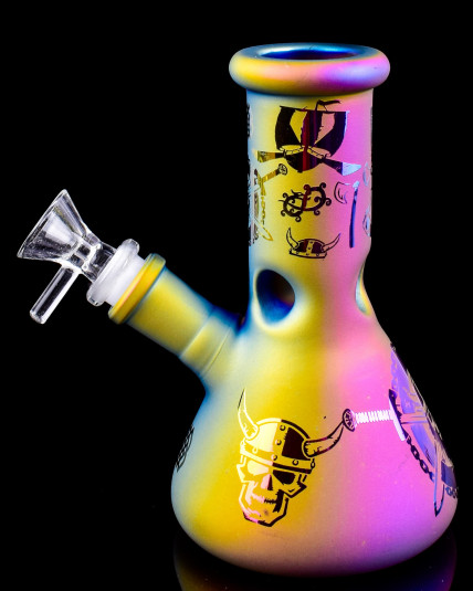 Valhalla Voyage Frosted Beaker Bong – Iridescent