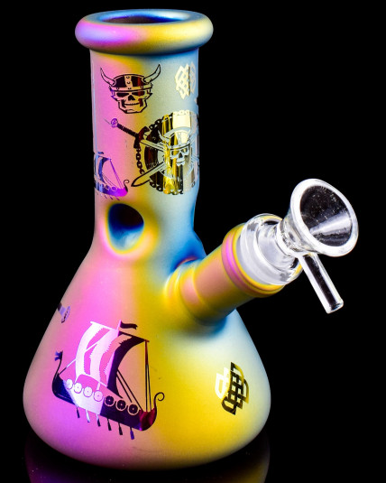 Valhalla Voyage Frosted Beaker Bong – Iridescent