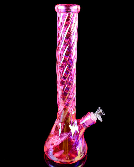Infinite Love -  Atomic Glass - 16" Thick Iridescent Beaker Bong - Pink