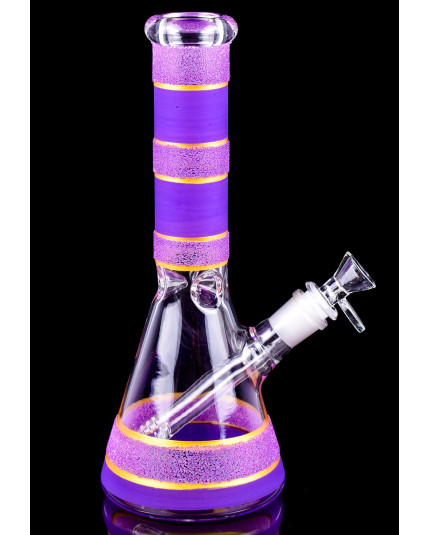 Cotton Candy - 10" Dual Frosted Color Beaker Bong - Pink Purple