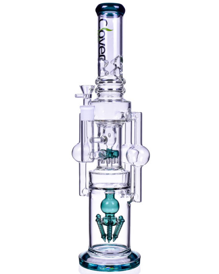 Wicked Twister - Clover Glass - 20" Triple Arm Ball Chamber w/ Sprinkler Perc Bong