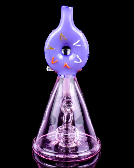 Puff Princess - Donut Showerhead Perc Beaker Bong - Pink