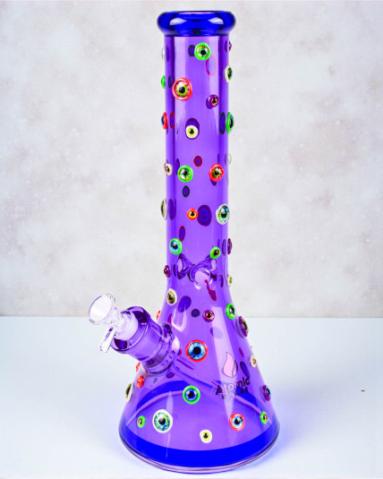 Atomic Glass Glow In The Dark All-Seeing Eye Beaker Bong