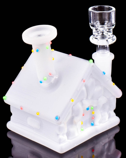 Glow in the Dark Gingerbread Cabin Bong