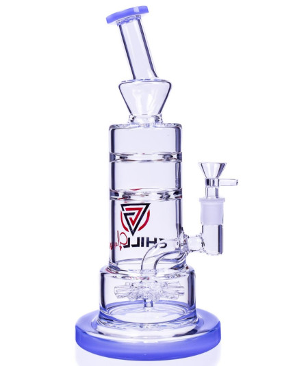 Chill Glass - 11" Tilted 10 Arm Sprinkler Bong - Milk Blue
