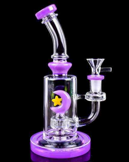 Moon Crossed - Showerhead Perc Girly Bong - Purple