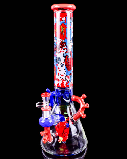 Cheech Glass - Heart Felt Hits, Lungs Not Included Beaker Bong