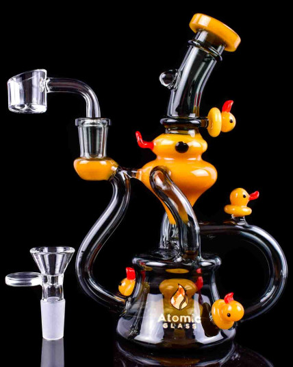 Duck Parade - Atomic Glass - Showerhead Recycler Bong/Dab Rig