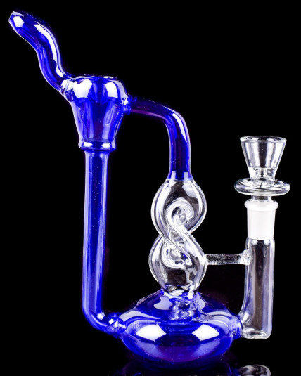 7" DNA Helix Twist Recycler Bong Water Pipe