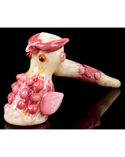 8" Owl Hand Blown Hammer Sherlock Bubbler