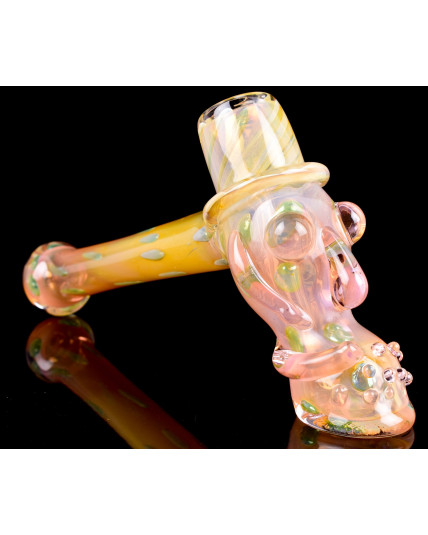 The Skull Magician 2.0 - 9" Golden Fumed Hammer Bubbler