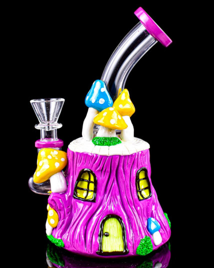 The Froggy - 3D Hand Painted Playhouse Mushroom Bong - Purple