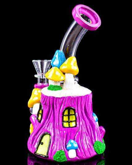 The Froggy - 3D Hand Painted Playhouse Mushroom Bong - Purple