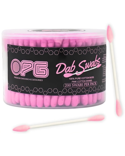 OPG Premium Cotton Dab Swabs 200ct - Pink