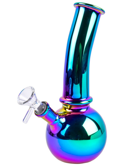 Round Base Electroplated Iridescent Bong - Buy 1 Get 1 Free!!