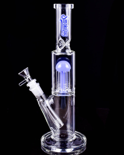 SmokeDay - Dome Chamber Tree Perc Straight Bong - Milk Blue
