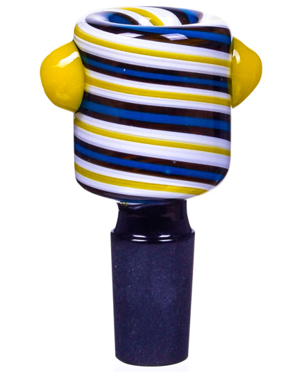 Banana Candy Cane - 14mm Male Dry Herb Bowl Accessories