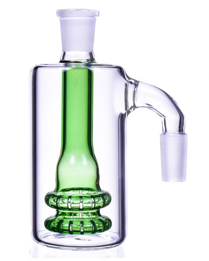 The Ship - 14mm 90° Double UFO Perc Ash Catcher  - Green