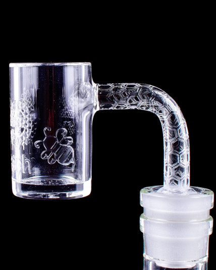 Cheech Glass - Sandblasted Honeycomb Banger - 90° 14mm Male