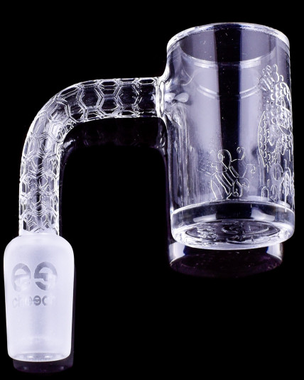 Cheech Glass - Sandblasted Honeycomb Banger - 90° 14mm Male