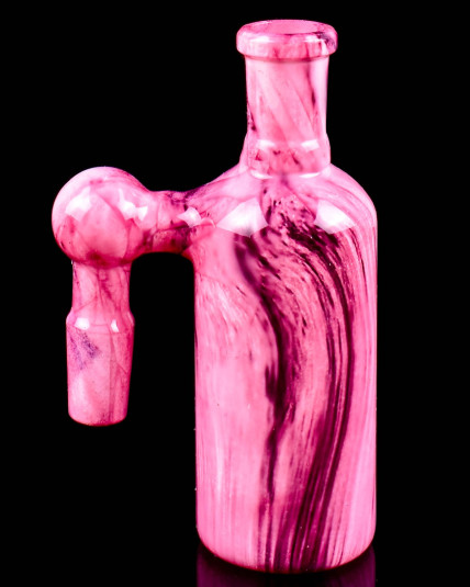14mm 90° Marble Design Sidecar Ash Catcher – Pink