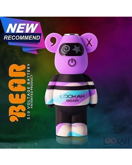 Lookah Bear Limited Edition 510 Vape Battery - Tie Dye Purple
