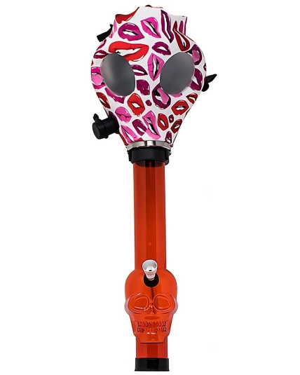 Gas Mask Pipe Bong - Includes Acrylic Water Pipe - Full Set - Kisses