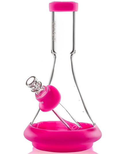 Grav® Deco Beaker In Silicone Bong - Toxic Pink