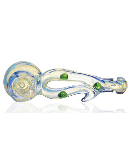 6" Hook Style Hammer Bubbler - Silver Fumed