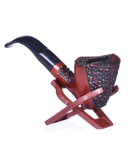5.5" Dark Cherry Wooden Pipe With Deep Bowl and A Case