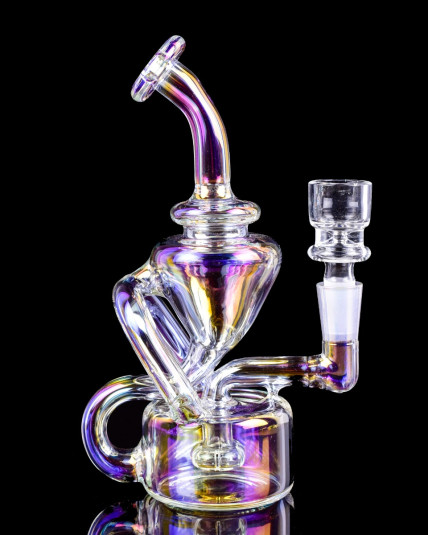 Iridescent Infinity -3 Arm Hourglass Iridscent Bong/Dab Rig.