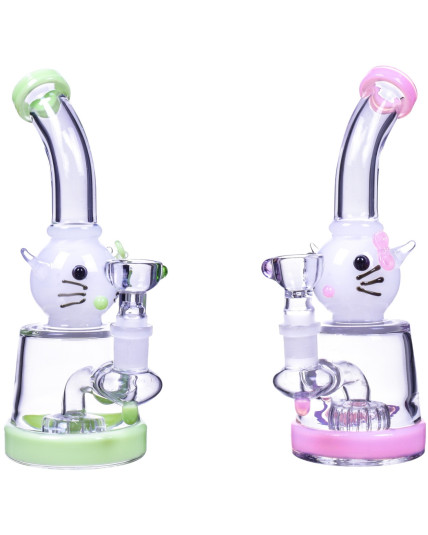 Loving Kitty Cat Glass Water Pipe Bong/Dab Rig