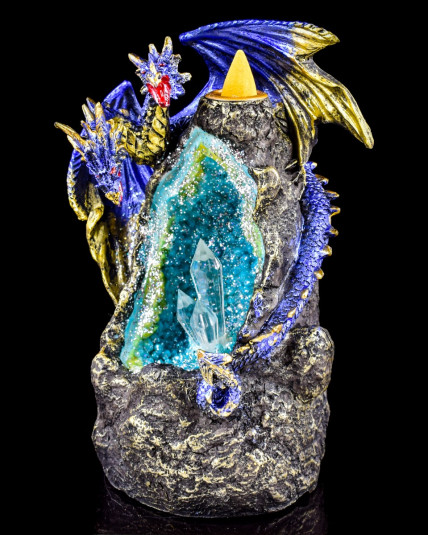 Double Dragon Backflow Incense Burner w/ LED Light